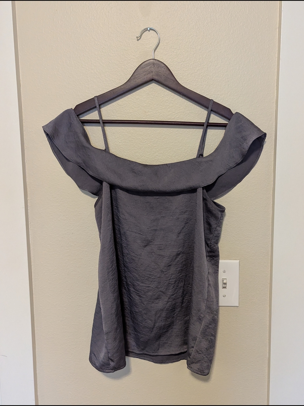 Express Off-Shoulder Slate Gray Women's Top